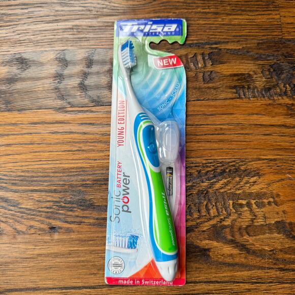 Trisa of Switzerland Sonic Battery Powered Toothbrush Young Edition New - Picture 1 of 4